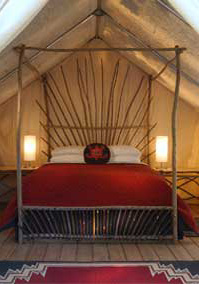 Bed at El Capitan Canyon Resort