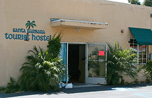 back entrance to Santa Barbara Tourist Hostel