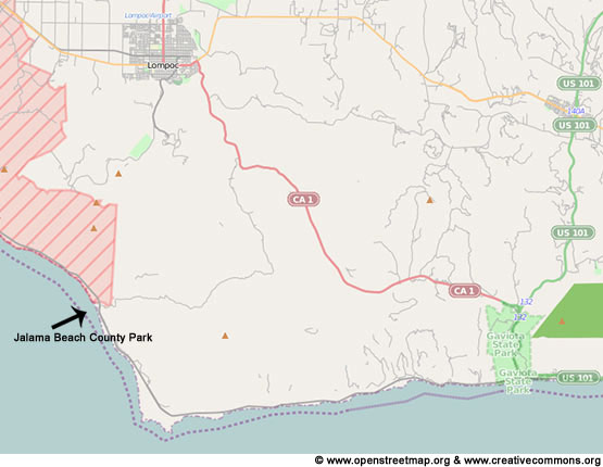 Map to Jalama Beach